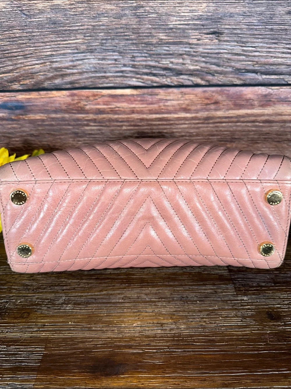 Michael Kors Dusty Rose Chevron Quilted Chain-Handle Shoulder Bag